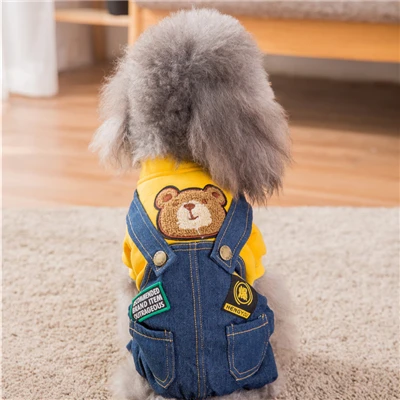 Yellow Hipidog Новое поступление мультяшная Одежда для собак для маленьких комбинезон для собак Прямая поставка - Цвет: Yellow
