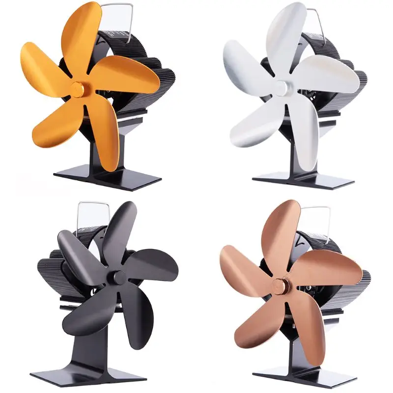 

5 Blade Heat Powered Stove Fireplace Fan Fuel Saving Silent Ecofan for Wood Log Burner Heater