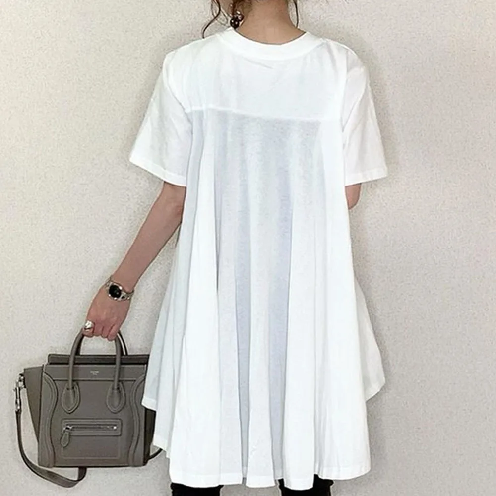 Футболка женская базовая милая длинная рубашка в Корейском стиле Повседневная