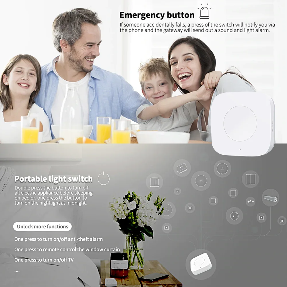 4 шт. умный беспроводной переключатель Aqara пульт дистанционного управления с