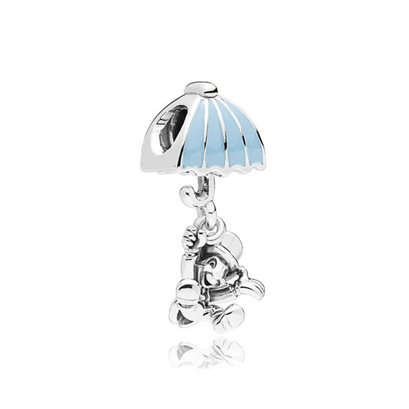 Jiminy Cricket Серебряные бусины 925 пробы кристалл Микки Минни безопасная цепь Шарм Подходит Пандора браслет DIY женские ювелирные изделия - Цвет: Jiminy Cricket