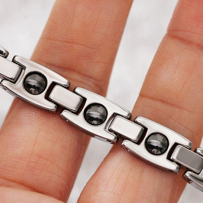 

Unisex Personalised Tungsten Steel 205mm Long Bracelet Health Care Hologram Energy Bracelet Fashion Link Chain Jewelry