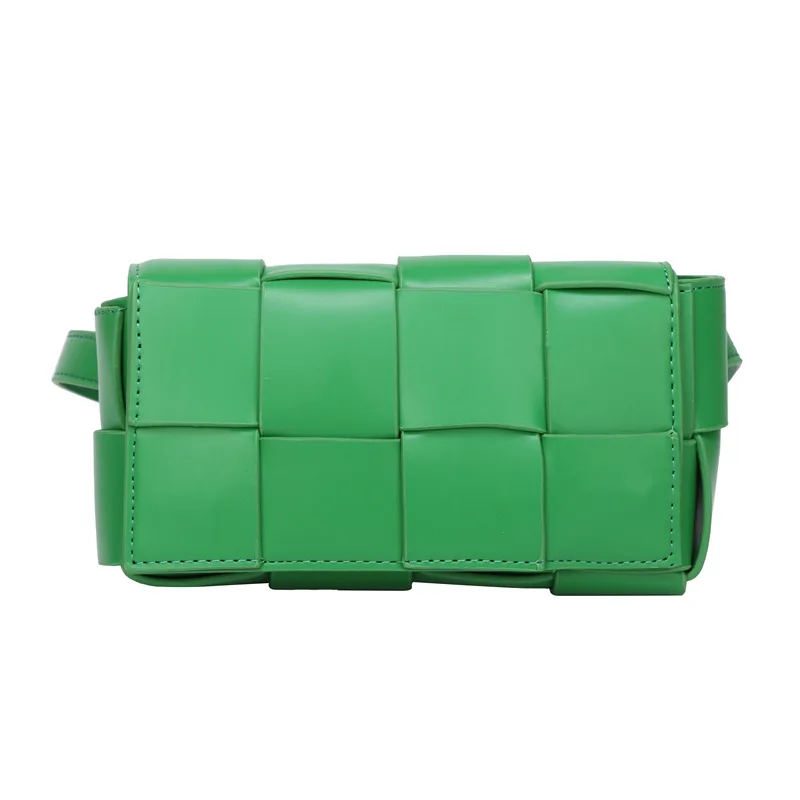 

Small Weave Design PU Leather Crossbody Bags for Women 2021 Trend Lady Branded Shoulder Handbags Fashion Waist Packs