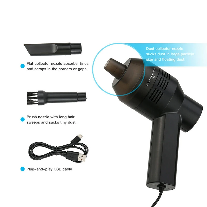 

Mini Vacuum Cleaner With Powerful Suction Portable USB Computer Keyboard Brush Dust Handhold Cleaner