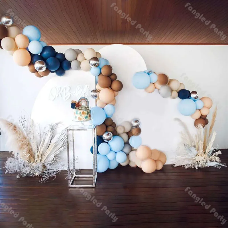 

125 кофейный крем персиковый матовый темно-синий серый воздушный шар гирлянда из натурального песка шары для бейби Шауэр раскрыть день рожде...