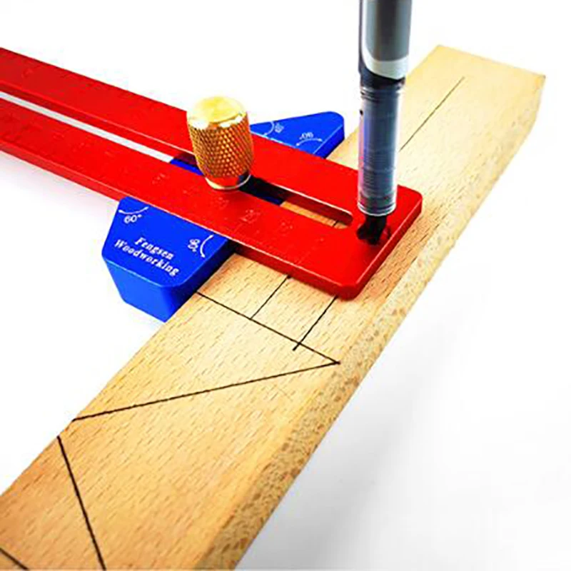 

Woodworking 45/90 Degree Angle Scriber Ruler Hole Ruler T-Shaped Marking Ruler Measuring Ruler Woodworking Tool 300mm