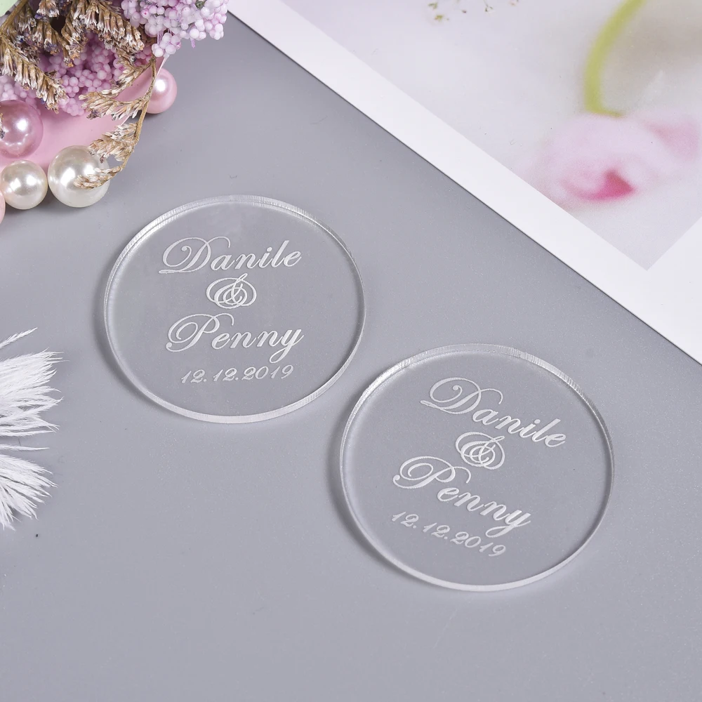 Круглые бирки для свадьбы с гравировкой 50 шт.|Украшения своими руками вечеринки| |