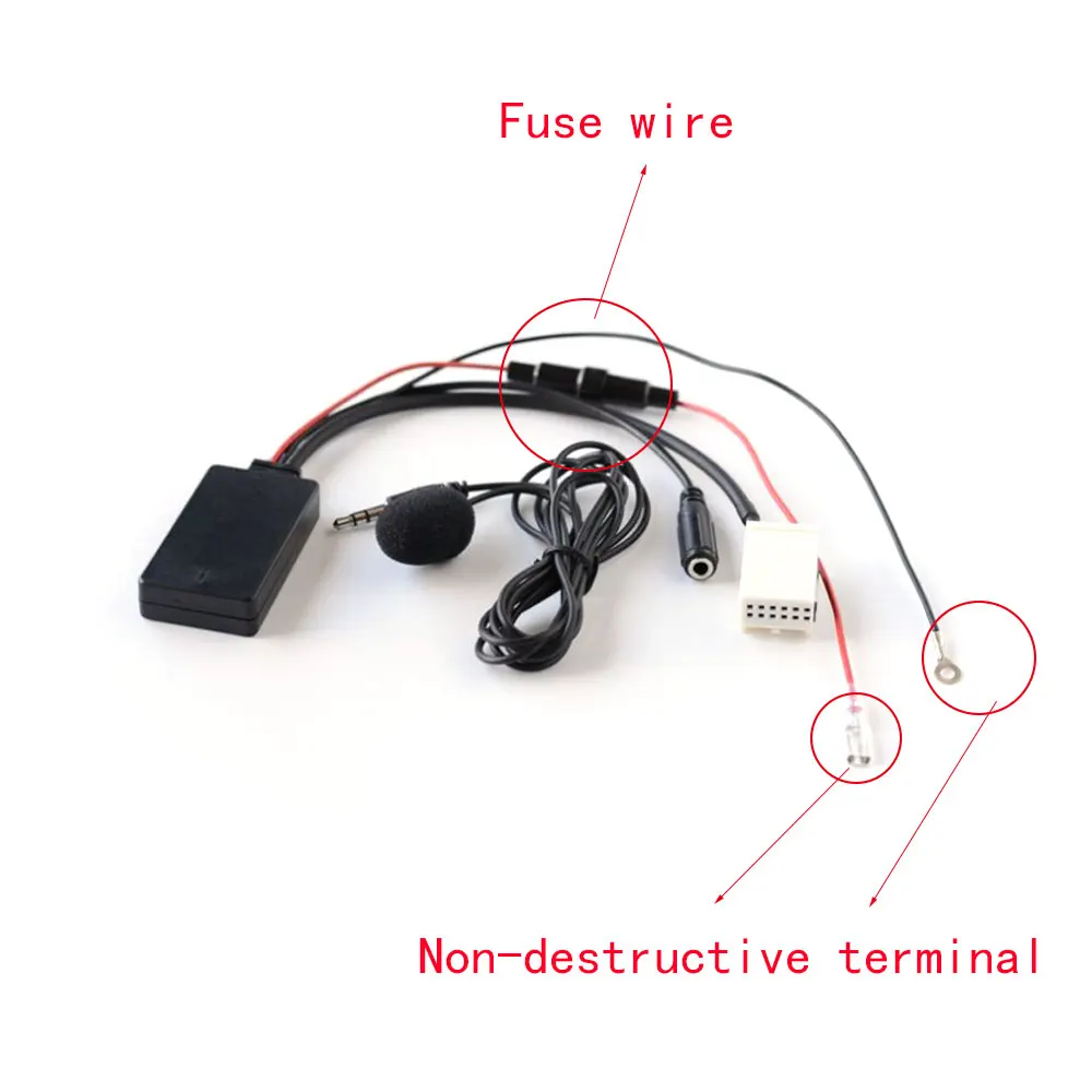 Новый Автомобильный Bluetooth Aux-разъем аудио кабель микрофон гарнитура адаптер для