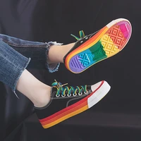 sneakers women vulcanized shoes canvas summer candy color new fashion rainbow female platform walking ladies flat comfort casual