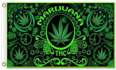 

90x150 cm custom weed green weed leaf poster flag banner