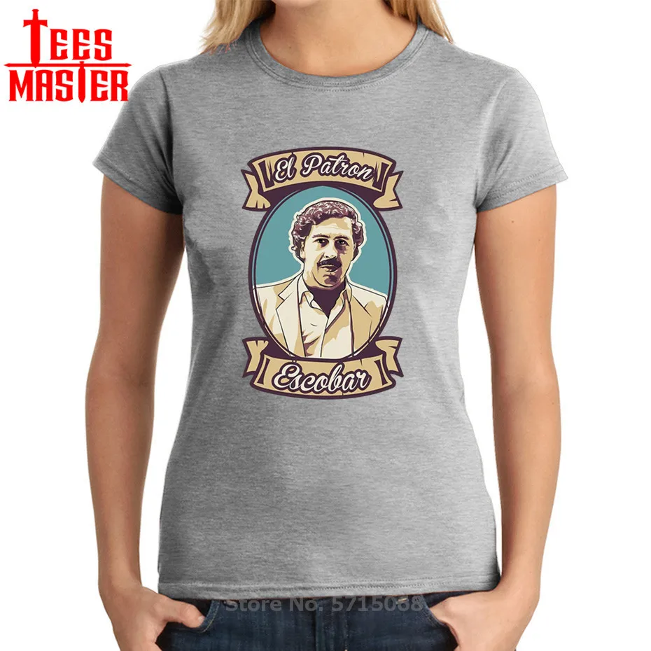 Лидер продаж Модные pablo escobar Женская футболка эль патрон наркобарона нарков плата