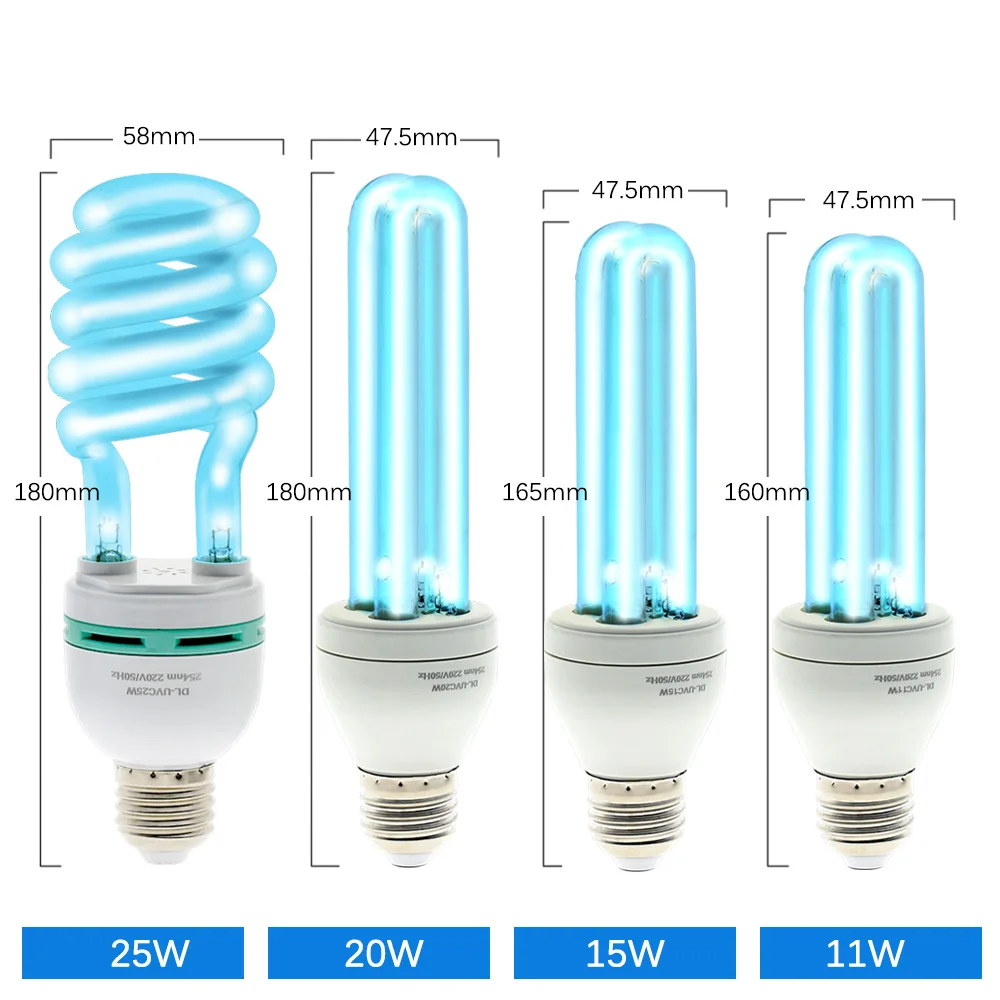 E27 ультрафиолетовая бактерицидная лампа UVC Озон убивает пыль клещ кварцевый