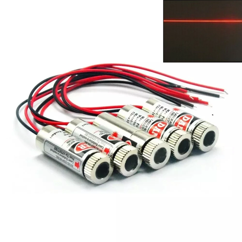 Focusable 650nm Red Laser Module 5mw Diode w Adjustable Line Beam Lens Positioning Lights Pack of 5
