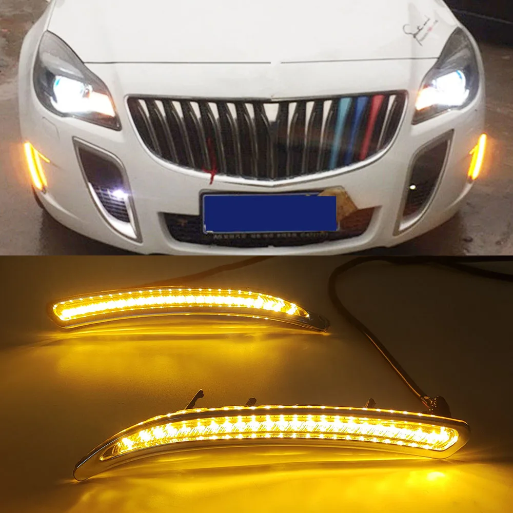 Дневные ходовые огни CSGJMY 2 шт. светодиодный ДХО с указателем поворота для Buick Regal GS