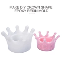 1pcs diy resin mold cute crown shape silicone mold diy silicone jewelry box molds small size resin trinket box molds
