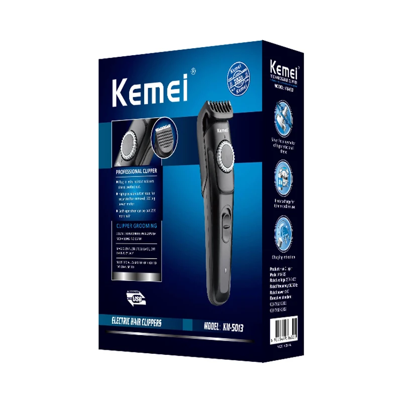 

Kemei KM-5013 Professional Hair Cutting Machine Barber Coiffure Razor Electric Man Shaver Haircut Beard Clipper Set USB Plug