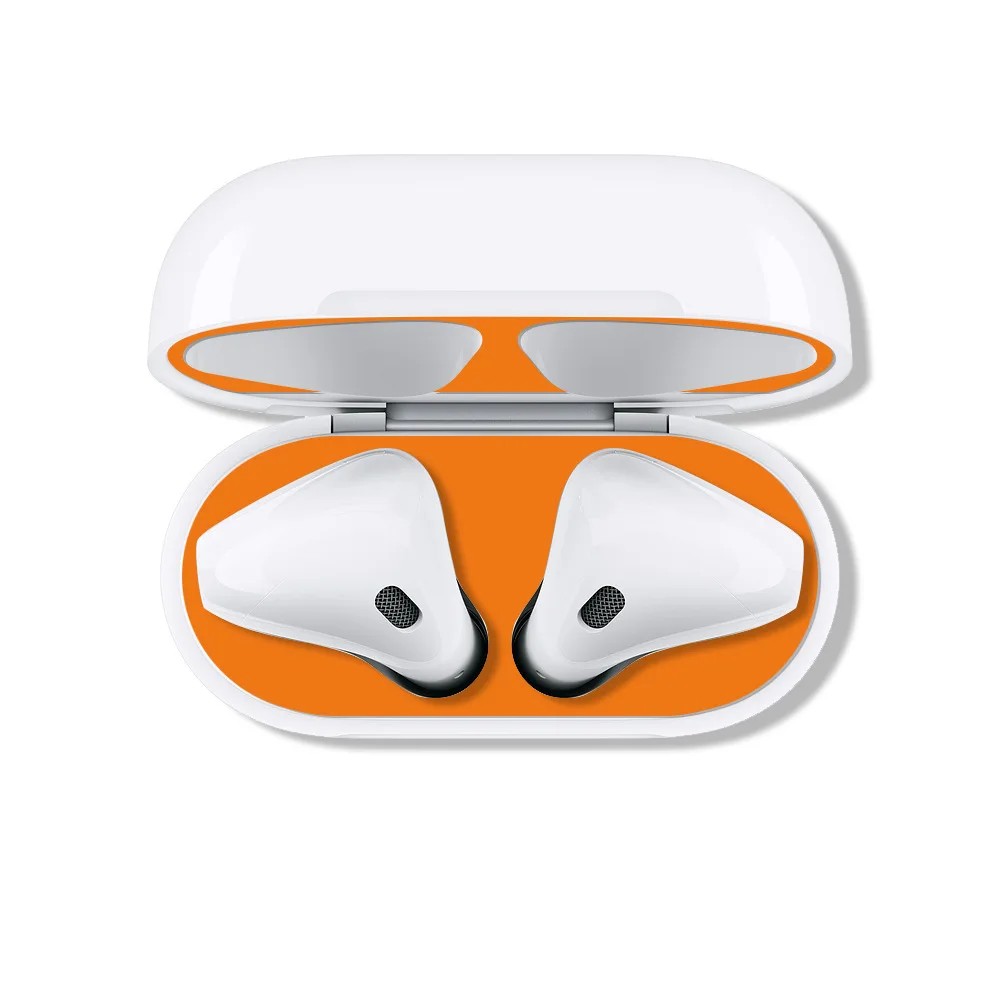 orange 2 пары наушников, зарядная коробка, чехол, пленка, Новое поступление, защитная наклейка, чехол, кожа, защита от пыли, защита от пыли для Apple Airpods - Цвет: orange