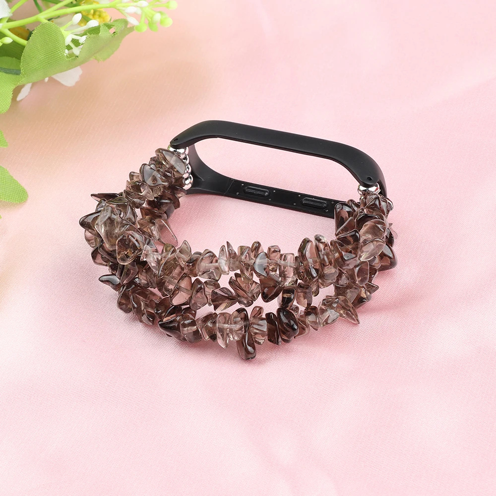 Creative Beads Strap for Xiaomi Mi Band 6 5 4 Bracelet Wristband Woman Miband 7 Watchband Natural Stone Luxury Handmade Lavender