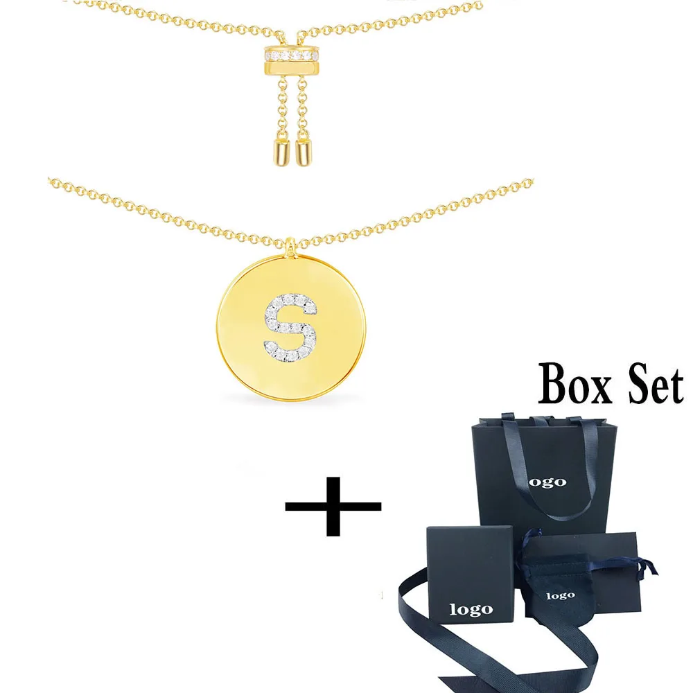 Новинка 2020 модное ожерелье с золотистыми и желтыми буквами S блестящее