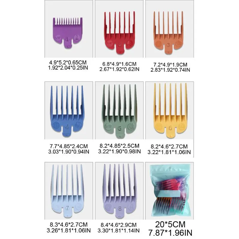 

8 Pcs/set Electric Clippers Caliper Limit Comb Oil Head Clipper Combs