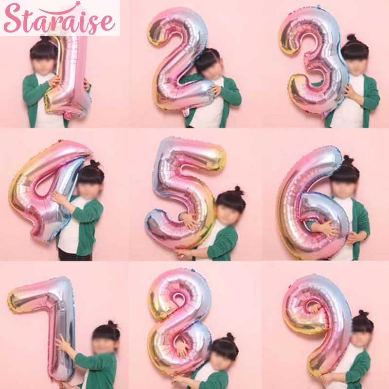32 дюймов С Днем Рождения шар фольга Количество шарики для День вечерние