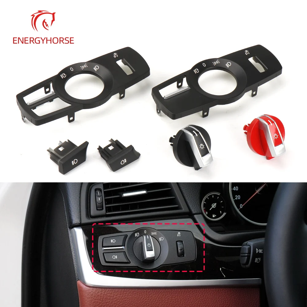 

New Car Front Headlight Switch Rotation Button For BMW 5 7 Series F10 F07 F02 Head Light Lamp Switch Control Konb Button Cover