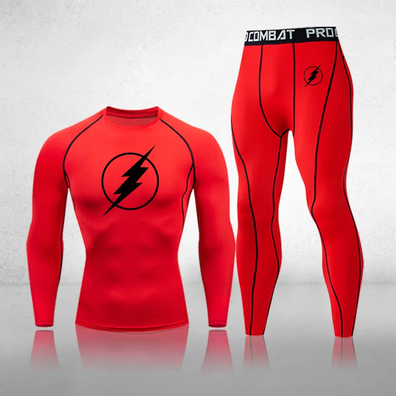 

New Top Fitness Cycling Underwear Suit Men's Primer Running Clothes Compression Sunscreen Outdoor Sports Hiking 2-Piece Set