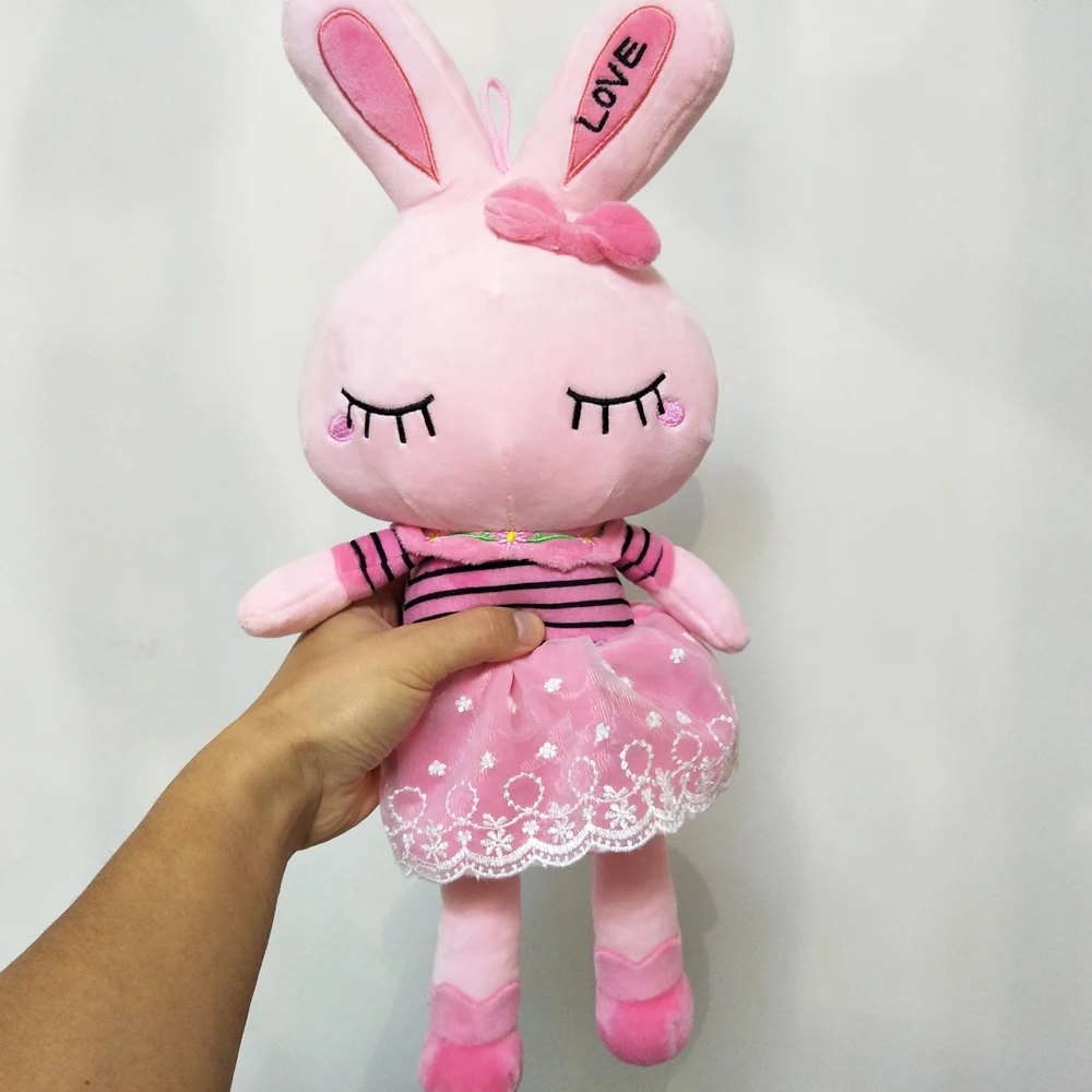 Детская плюшевая игрушка розовый кролик закрытый глаз животное подарок на день