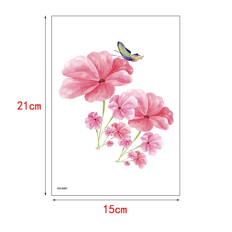 Татуировка на руку для женщины девушки боди-арт наклейка фламинго цветок бабочка