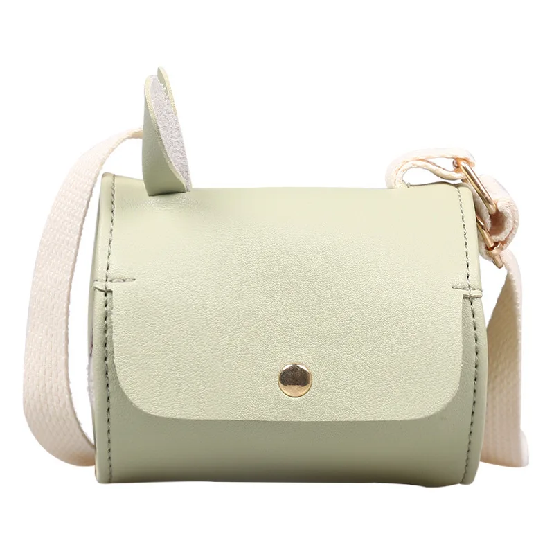 

hot sale round bucket children pockets Bunny PU embroidery cute one-shoulder diagonal bag girls small backpack