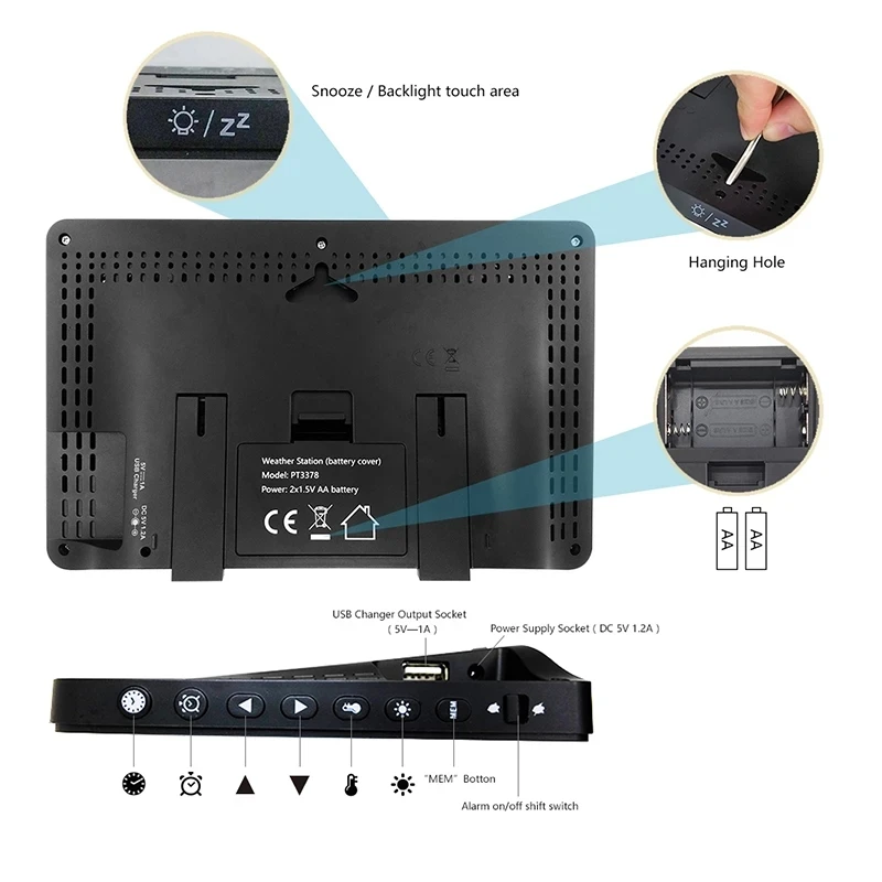 Комнатная и уличная Беспроводная метеостанция с цветным гигрометром