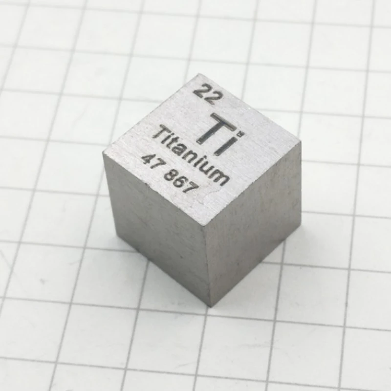 Кубик из чистого титана резной металлический элемент высокой чистоты 10*10*10 мм 1