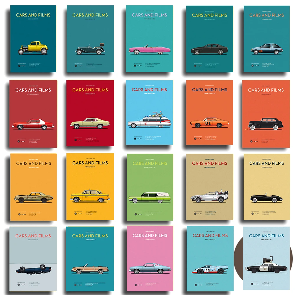 Мультяшные автомобили и фильмы плакаты ретро винтажный автомобиль 2021 фильм ТВ