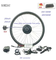 electric bicycle conversion kit 36v 48v 500w fat snow ebike 20inch 26inch motor wheel rear cassette hub motor led900s display