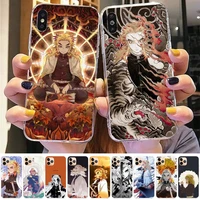 rengoku kyoujurou demon slayer kimetsu no yaiba phone case for iphone 13 11 12 pro xs max 8 7 6 6s plus x 5s se 2020 xr case