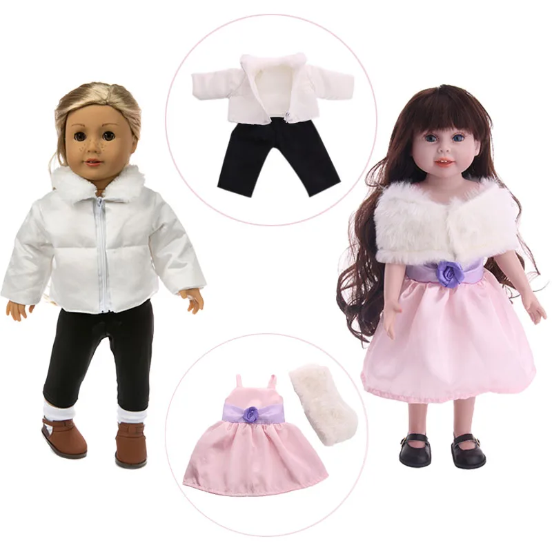 Зимняя мягкая куртка костюм меховая шаль для 18-дюймовой американской куклы 43 см