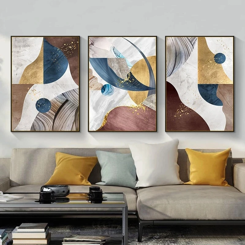 

framed Modern Abstract Canvas Art Painting Prints Nordic Style Posters Wall Decorative Pictures for Living Room Home Decor