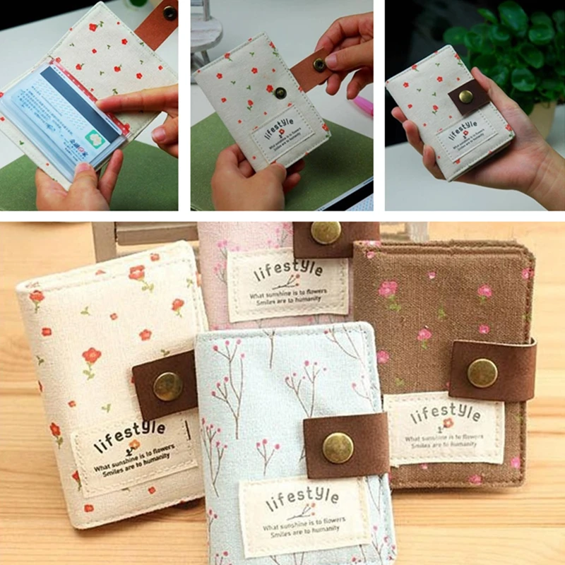 

Canvas Function Card Case Business Card Holder Men Women Credit Passport Card Bag ID Passport Card Wallet Gifts