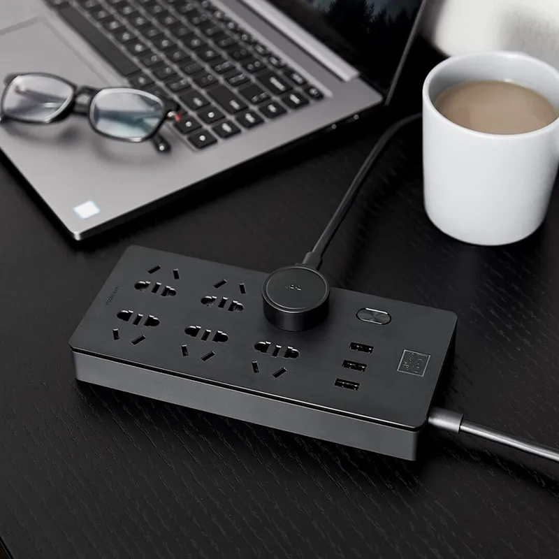 Xiaomi Mijia мощность полосы Топ 1 8 m 6 розетки 10A 250V 2500W 3USB порт 5V 2.1A быстрой зарядки
