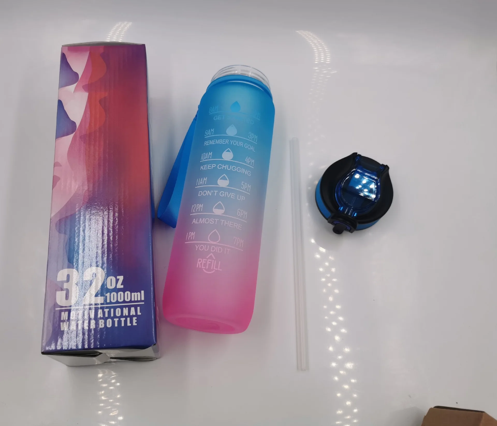 

Gradual color space cup 1000ml frosted cup large capacity outdoor sports kettle 1 liter portable water cup