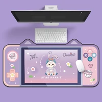 new large size cute cartoon cat ear computer keyboard mouse pad game office long table mat desk for teen girls for home office