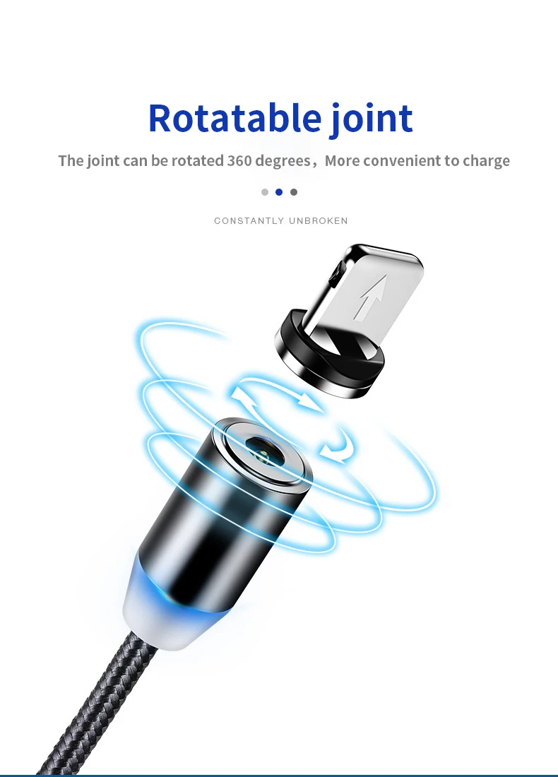 Быстрая зарядка USB кабель для Iphone TYPE-C Micro USB кабель для передачи данных магнитный разъем для Xiaomi Redmi samsung oppo зарядное устройство 1 м 2 м линия
