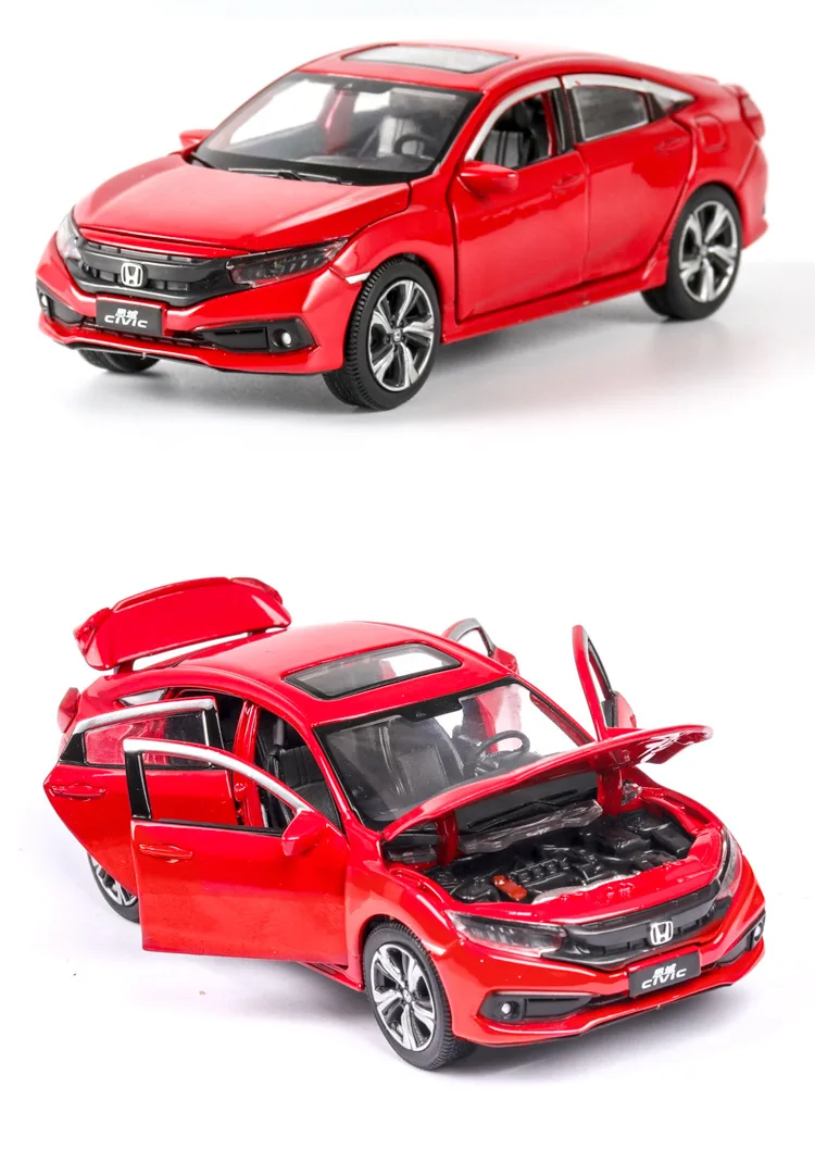 1/32 Новинка Honda Civic игрушечные машины сплав литья под давлением металлический Литье Свет Звук автомобиль игрушки для детей мальчиков Игрушки