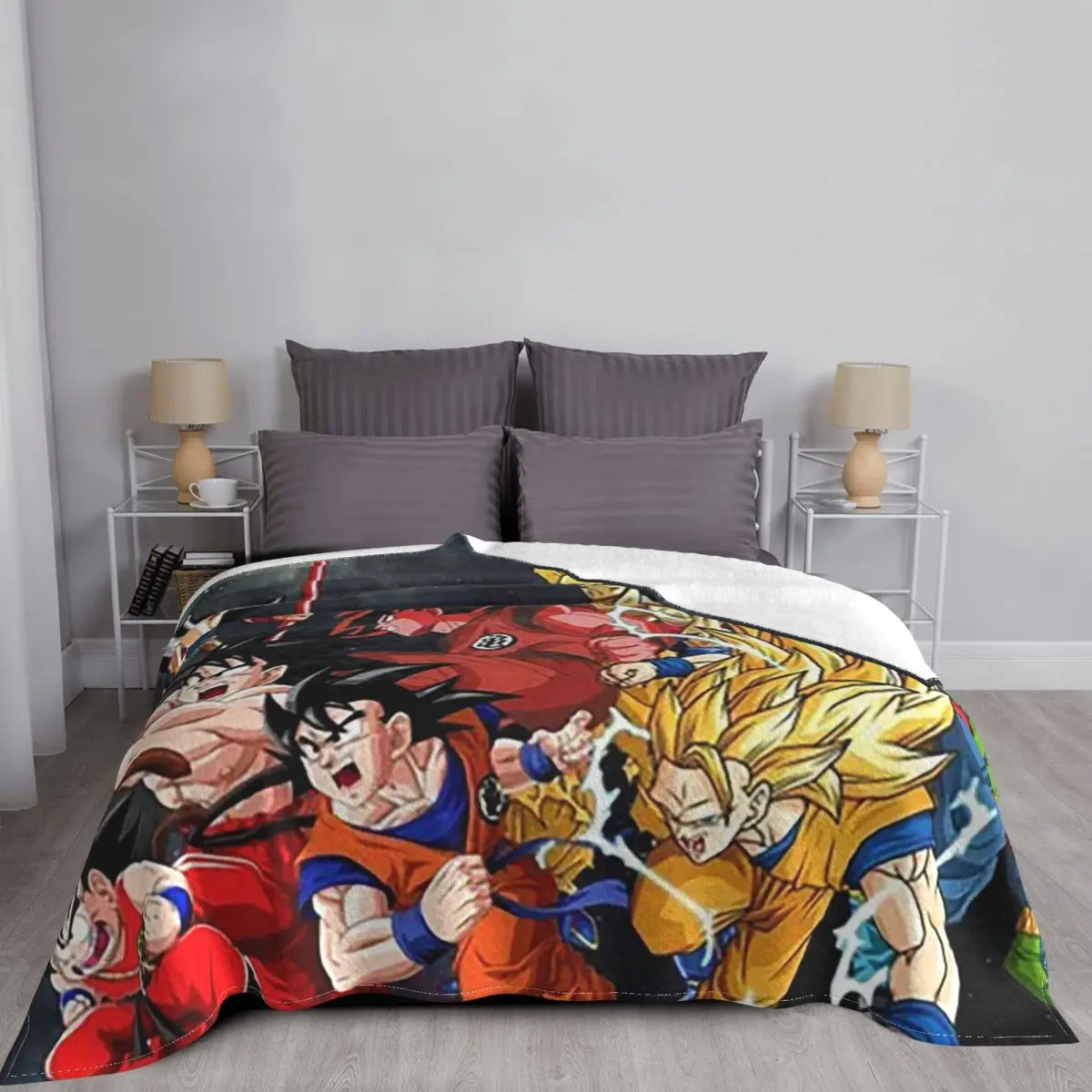 Крутое летнее Флисовое одеяло Son Goku многофункциональное ультрамягкое в японском