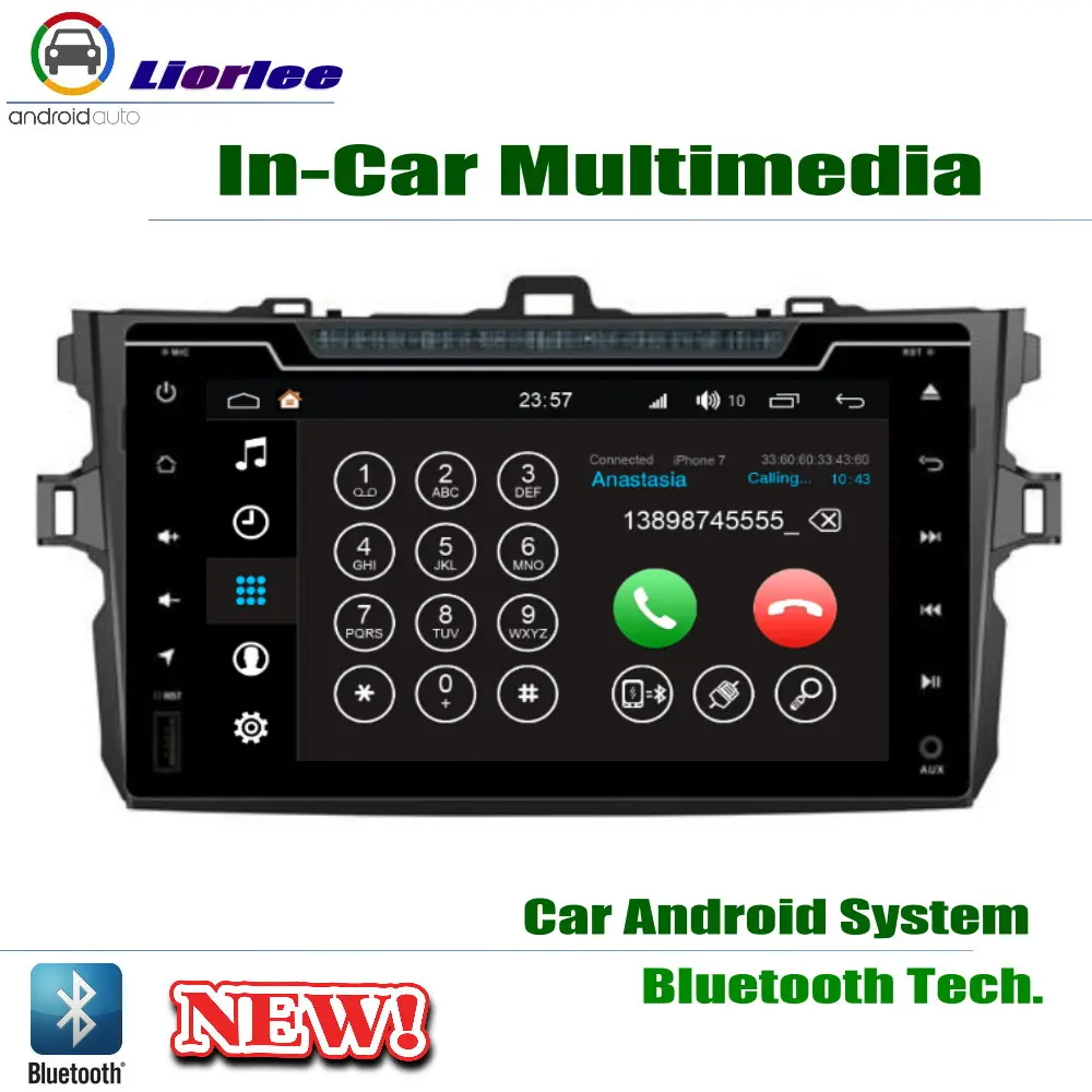 Автомобильный плеер для Toyota Corolla (E140) Sedan 2006-2013 GPS-навигация Android 8 Core A53 процессор