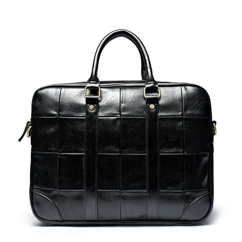 

Men Diamond Lattice Briefcase male Business office Handbag waterproof PU Leather Messenger Bag women Computer Laptop bags Casual
