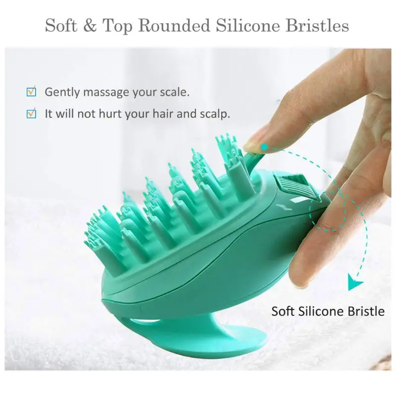 

Silicone Hair Electric Scalp Massager Shampoo Brush Head Massage Comb Scrubber Exfoliate Remove Dandruff Deep Cleaning