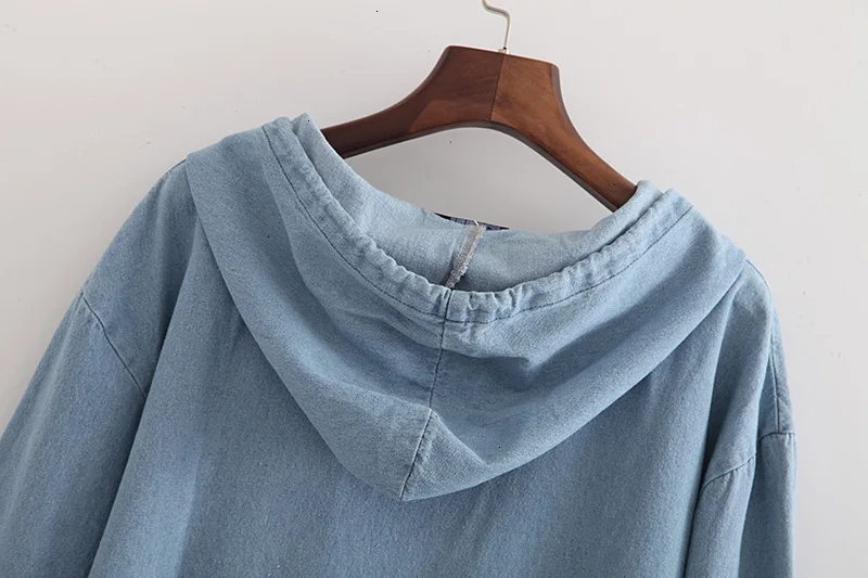 Jurk Nieuwe Lente Losse Hooded Jurken Plus Size Denim Voor Vrouwen Party Dress Vintage Harajuku vestidos |
