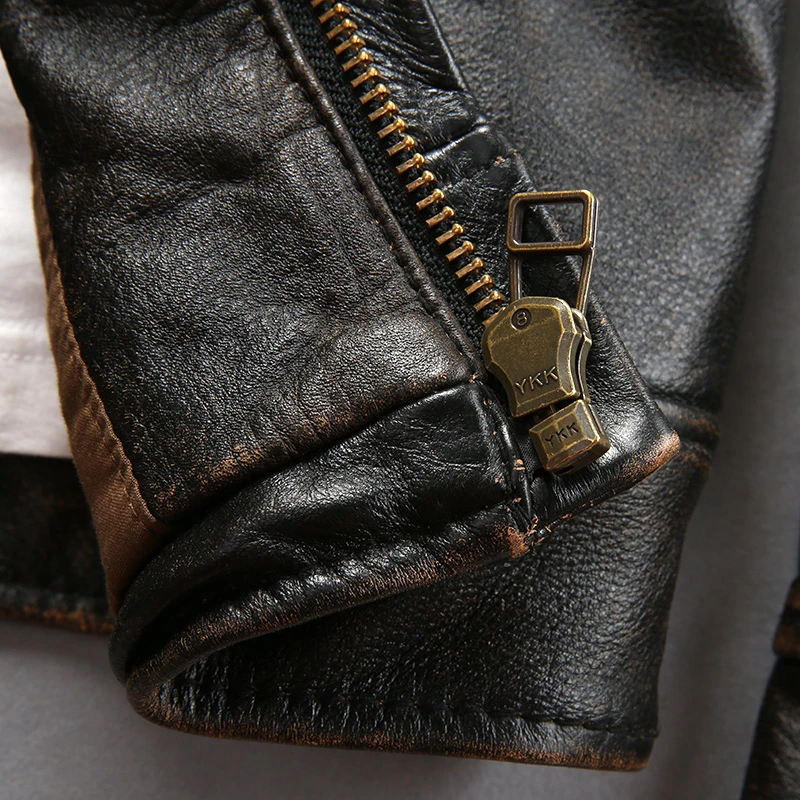 

Cowhide Jacket Men's Air Force Flight A1 Pilot Genuine Leather Vintage Jacket Motorcycle Rider Coat DHL Free Fast Shipping