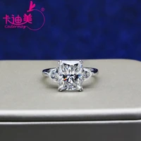 cadermay radiant cut moissanite silver925 ring 7x9mm 8x10mm lab grown diamond moissanite sterling silver engagement ring gifts